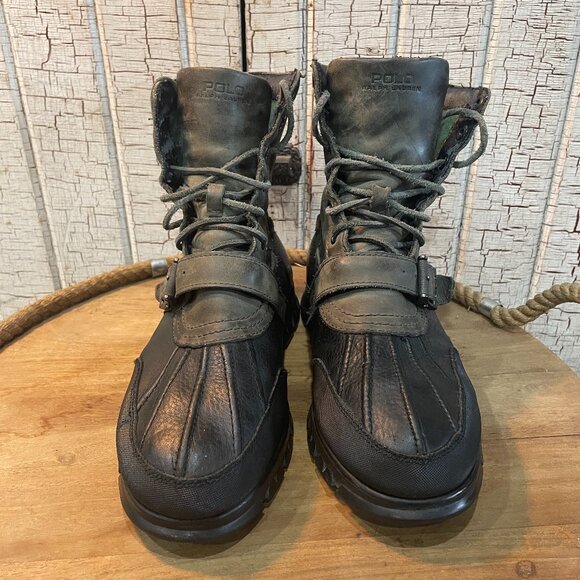 Polo Ralph Lauren Hamlin II duck winter boots Leather - Picture 1 of 7